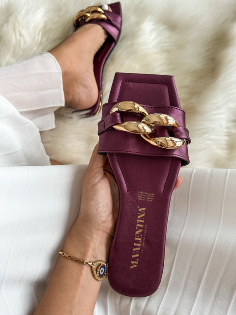 Square Chain Lilac Sandals