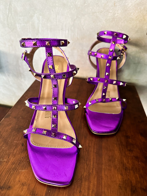 Casa Blanca Purple Metallic & Gold Heels