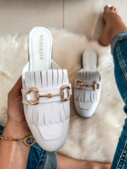 Chicago Gold White Mules
