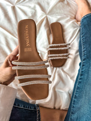 Palm Shiny Quad Nude Sandals