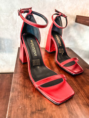 Kylie Carre Red Metallic Heels