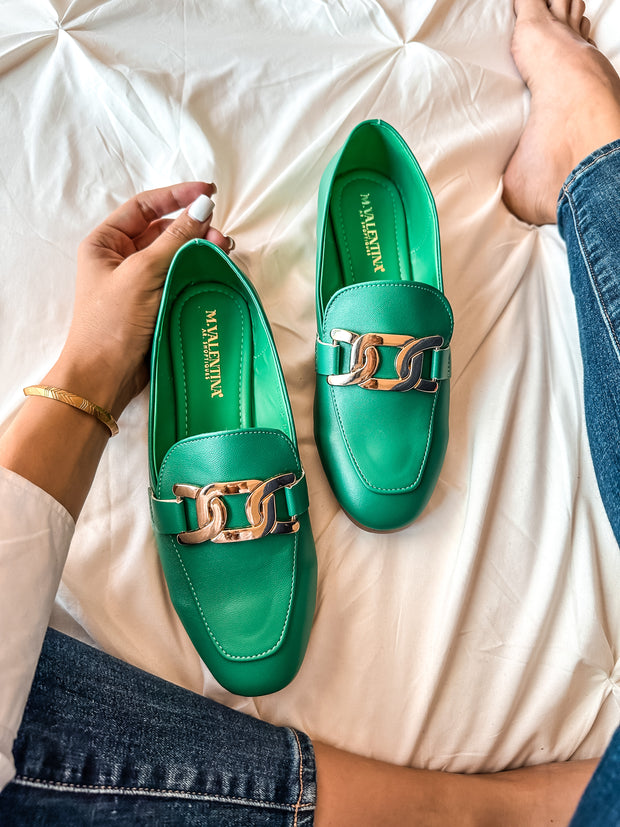 Flats Ina Gold Green