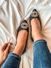 Paris Star Black Flats