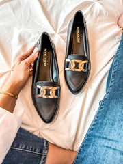 Flats Ina Gold Black New