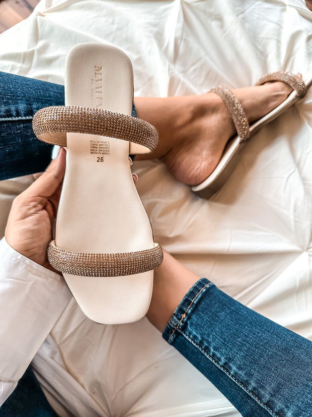 Palm Shiny Double Strap Ice Sandals