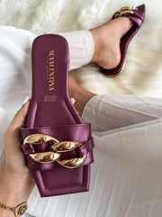 Square Chain Lilac Sandals