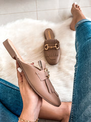 Chicago Gold Nude Mules