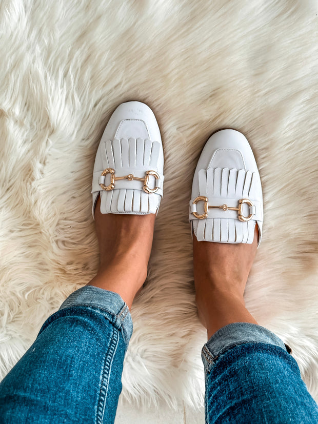 Chicago Gold White Mules