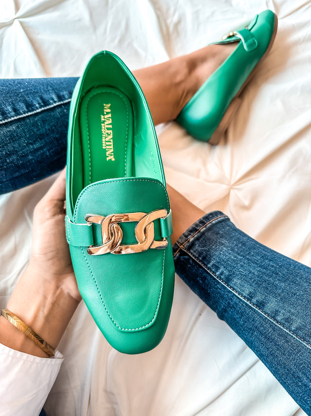 Flats Ina Gold Green