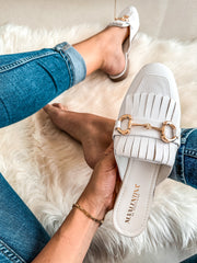 Chicago Gold White Mules