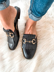 Chicago Gold Black Mules