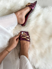 Square Chain Lilac Sandals