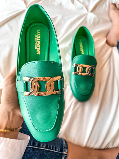Flats Ina Gold Green