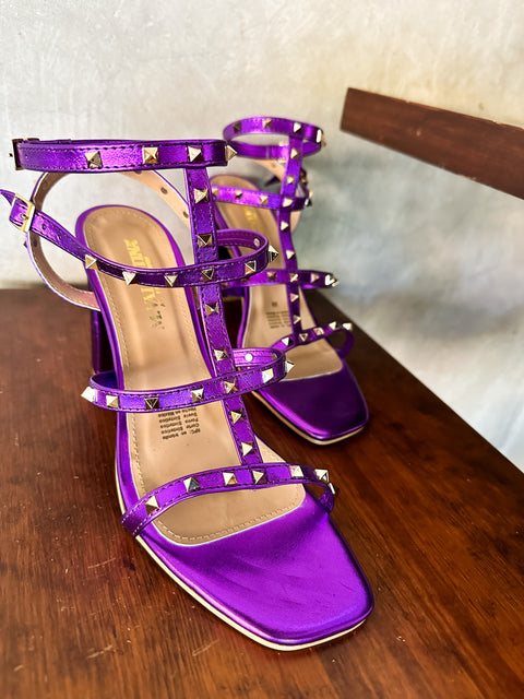 Casa Blanca Purple Metallic & Gold Heels