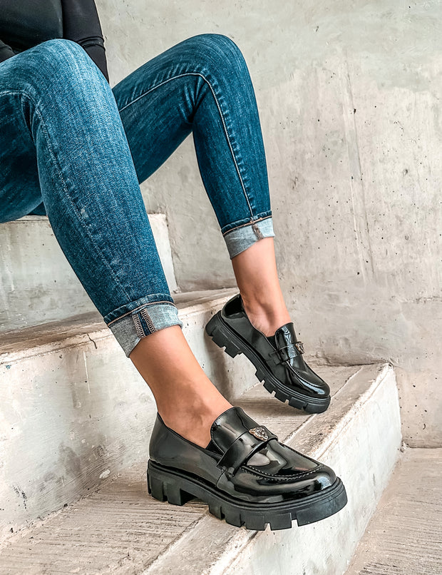 St Tome Mocasines Jaguar Charol Black