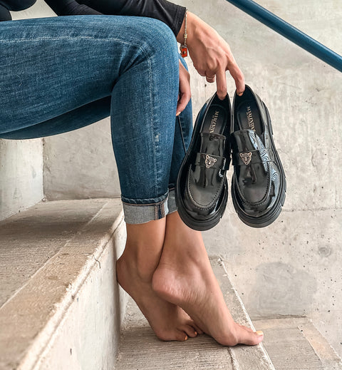St Tome Mocasines Jaguar Charol Black
