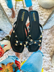 Valencia Studs Black Sandals