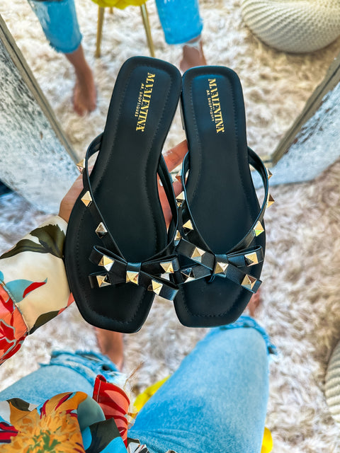 Valencia Studs Black Sandals