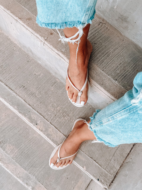 Niza White Coco Sandals