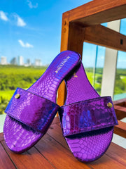 Aloha Turtle Purple Metallic Sandals