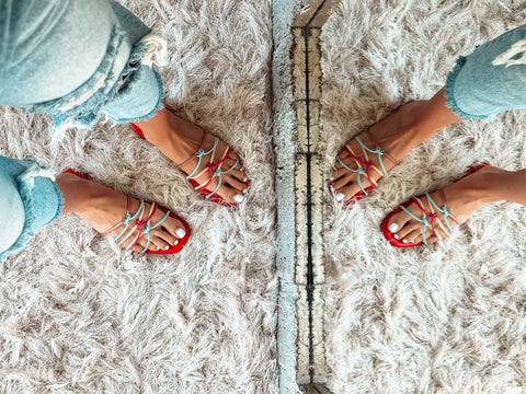 Palm Colors Triple Knot Red Sandals