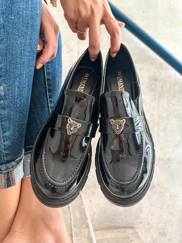 St Tome Mocasines Jaguar Charol Black