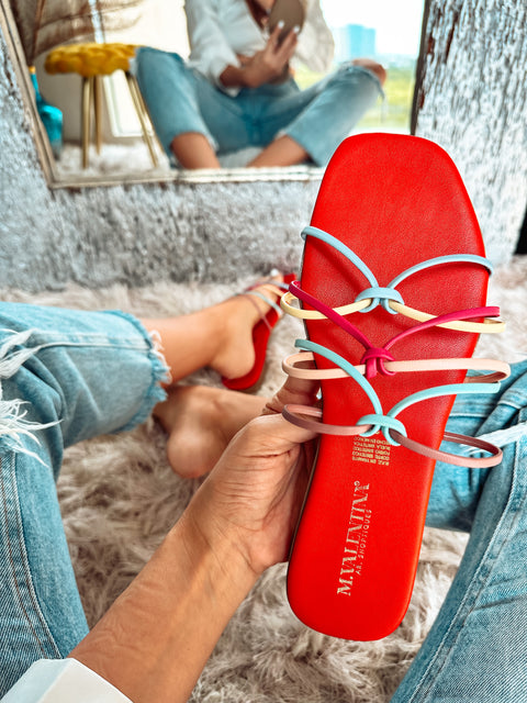 Palm Colors Triple Knot Red Sandals