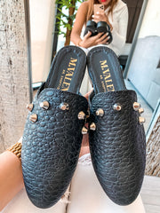 Mules Fenny Black & Studs