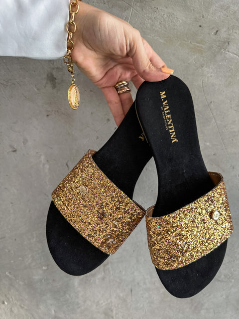 Sandals Aloha Gold Glitter