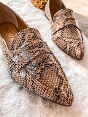 Gia Flats Snake Nude