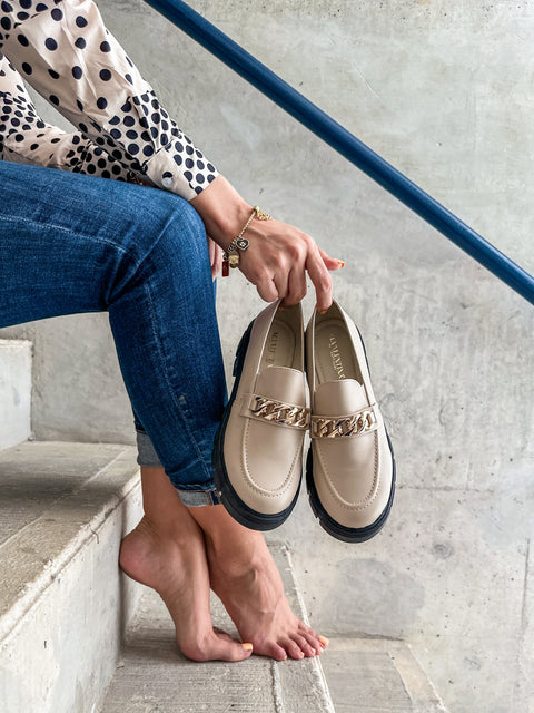 St Tome Mocasines Ice & Black