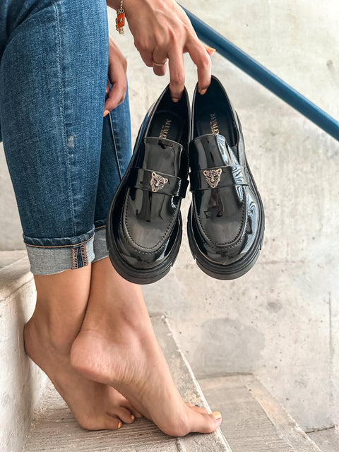 St Tome Mocasines Jaguar Charol Black