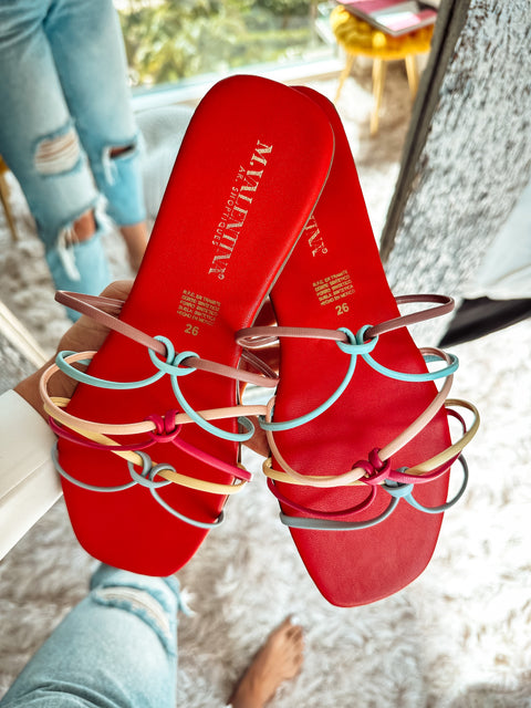Palm Colors Triple Knot Red Sandals