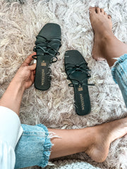 Palm Colors Triple Knot Black Sandals