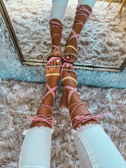 Gladiator Triple Line Pink Sandals