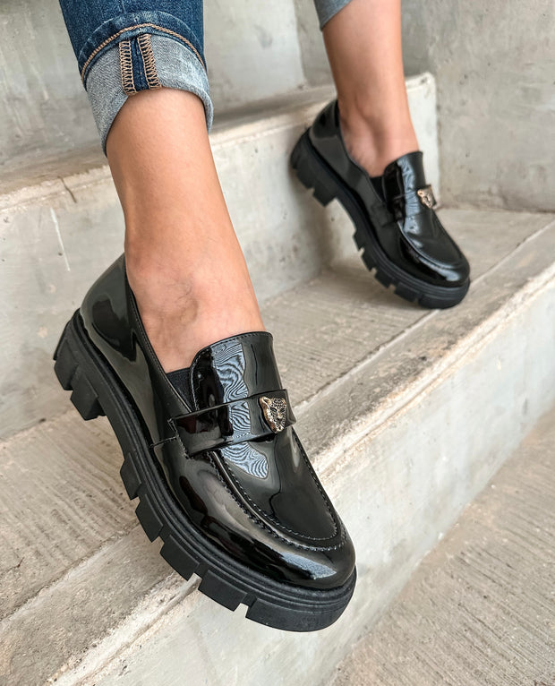 St Tome Mocasines Jaguar Charol Black