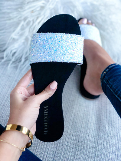 Sandalias Aloha con diamantina color blanco