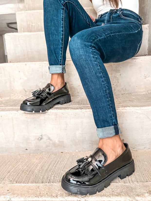 Stanford Shiny Black Loafers