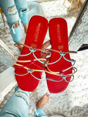 Palm Colors Triple Knot Red Sandals