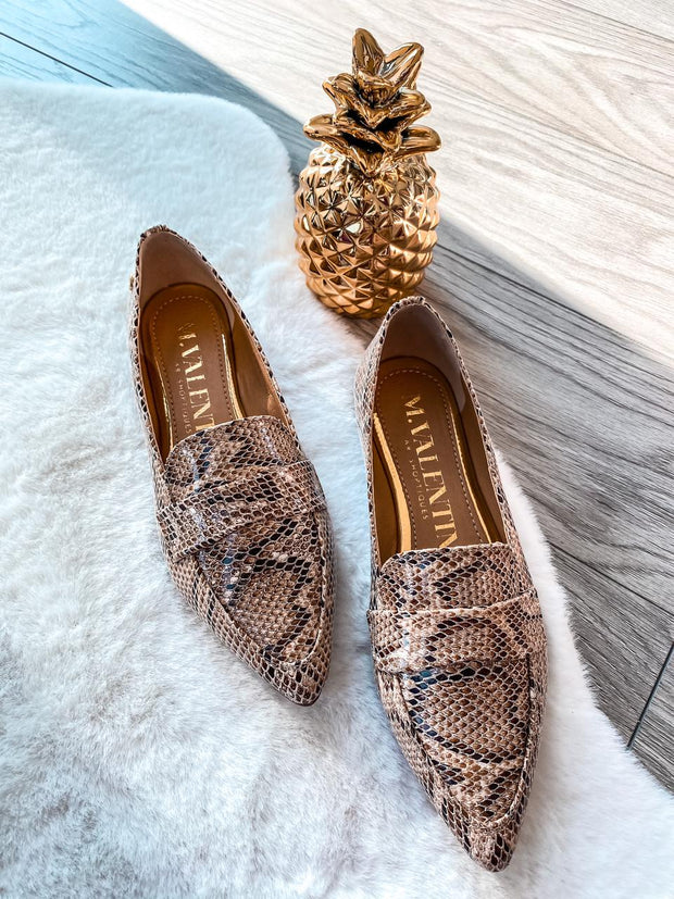 Gia Flats Snake Nude