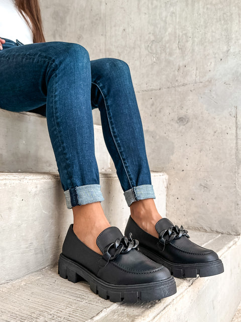 Columbia Black Matte Loafers