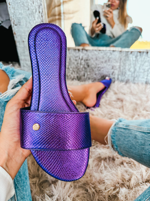 Aloha Purple Metallic Sandals