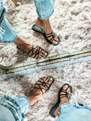 Palm Colors Triple Knot Black Sandals