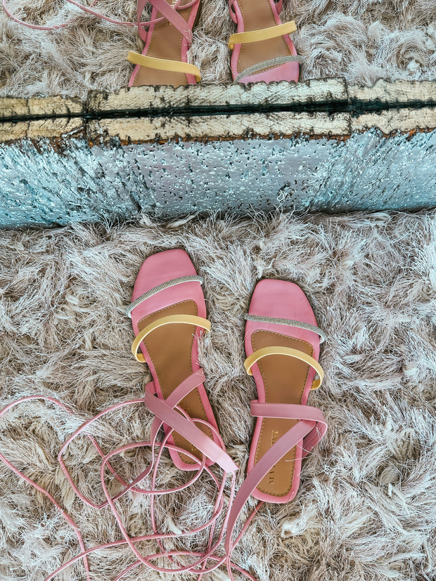 Gladiator Triple Line Pink Sandals