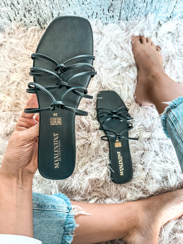 Palm Colors Triple Knot Black Sandals