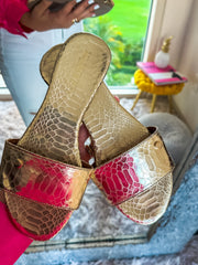 Aloha Turtle Gold Metallic Sandals