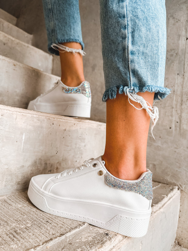 Reno White Diamond Sneakers