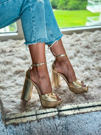 Fish Mouth Gold Heels