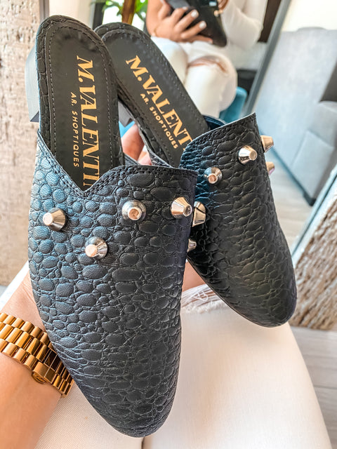 Mules Fenny Black & Studs