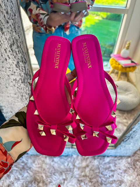 Valencia Studs Pink Sandals